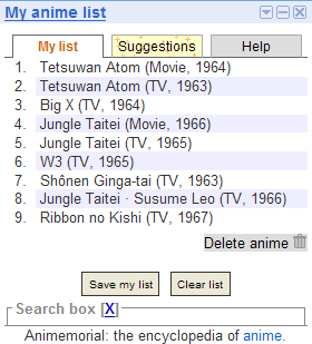 My anime list